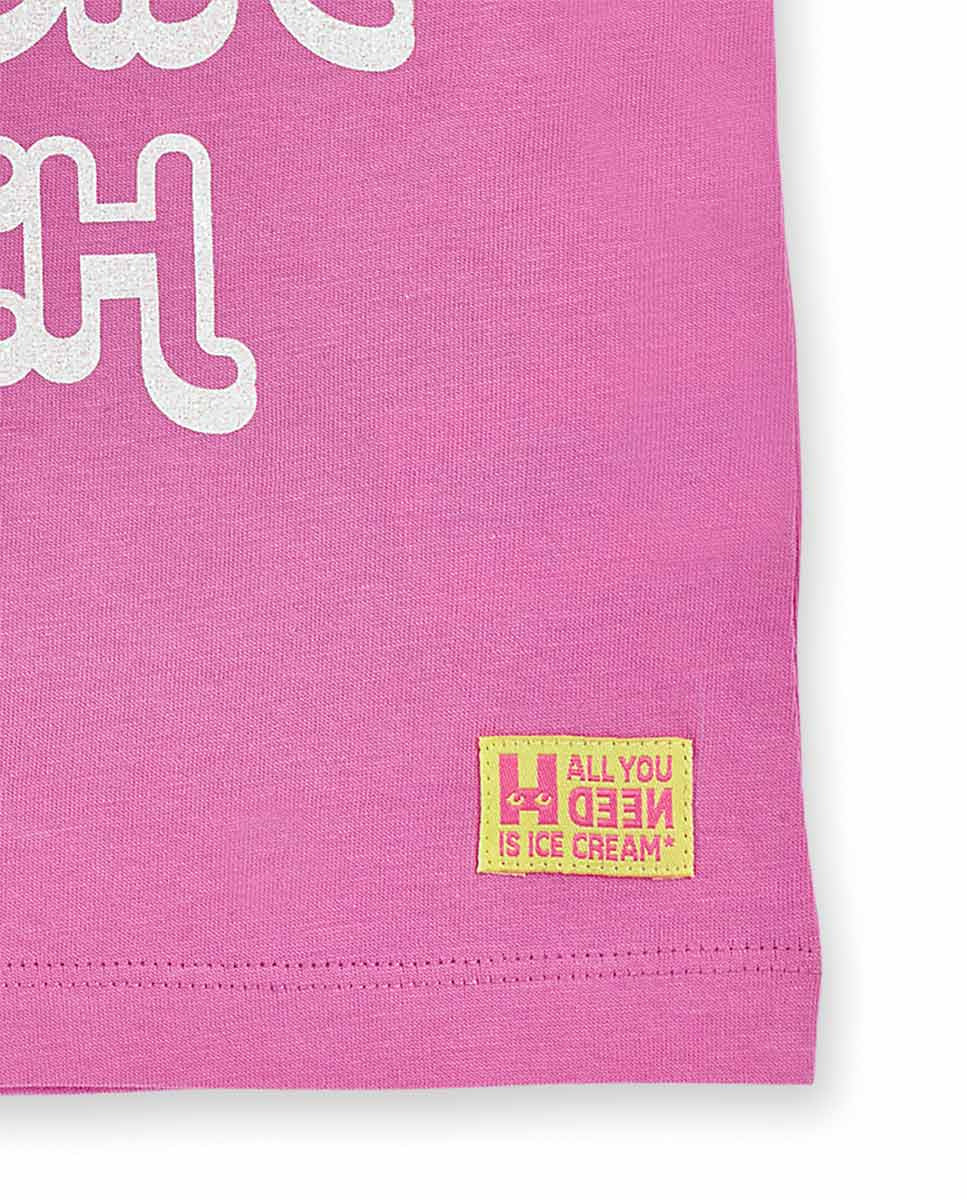 Camiseta tirantes punto rosa niña Paradiso beach