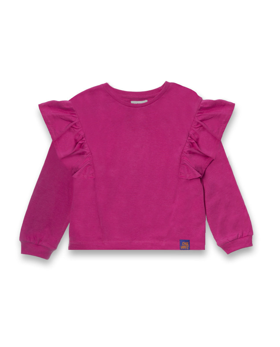 Camiseta larga punto morado niña Full Bloom