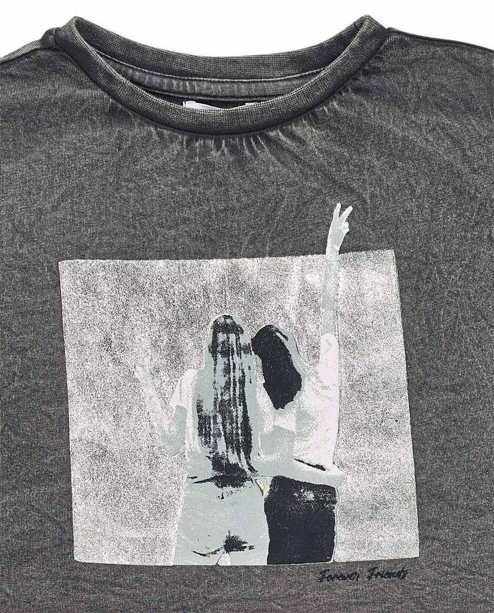 Camiseta punto gris niña One day in NYC