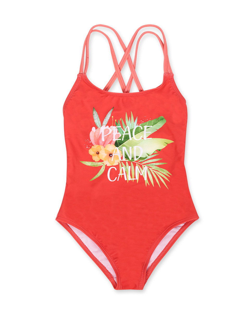 Bañador naranja niña Oasis