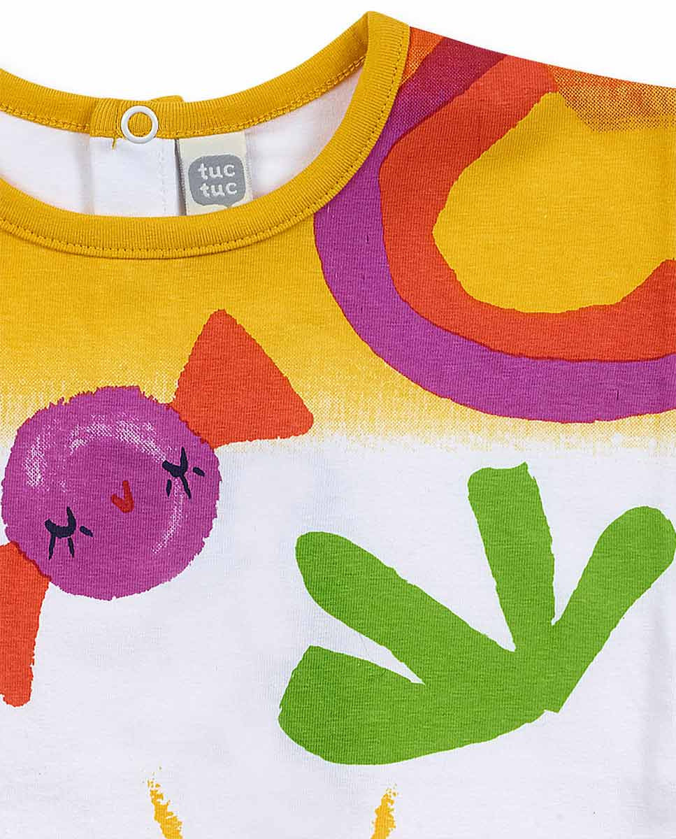 Camiseta punto naranja rosa niña Park Life