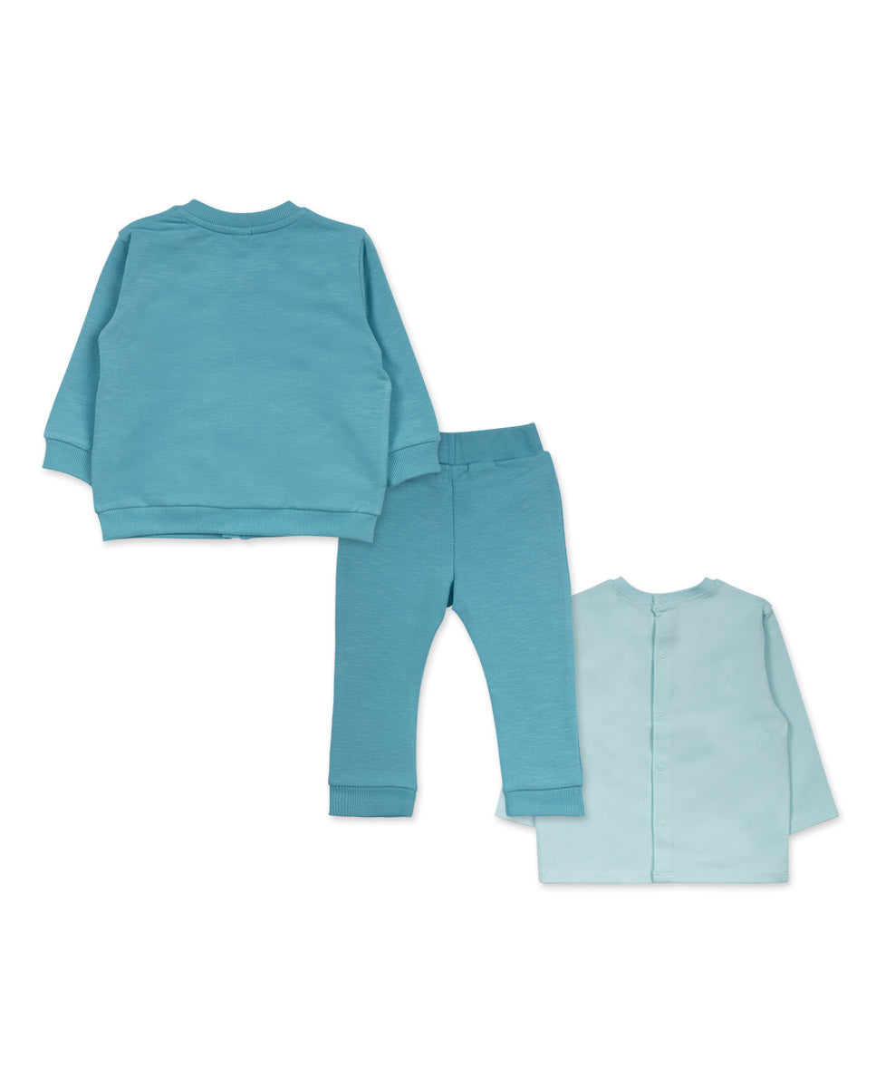 Conjunto felpa punto azul niño Dragon Finder