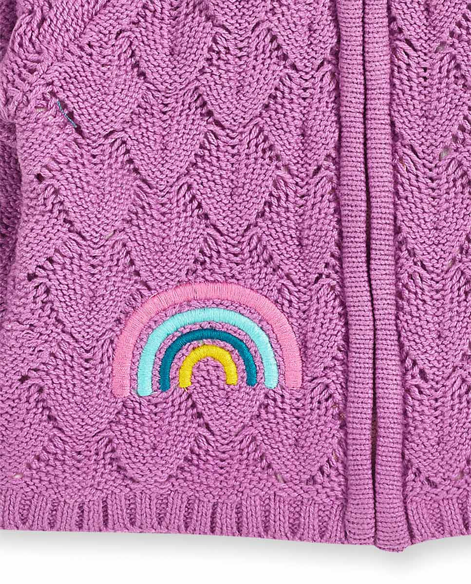 Chaqueta tricot rosa niña Dragon Finder