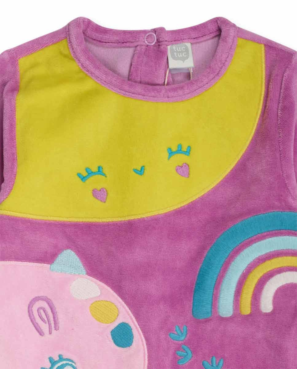 Pelele tundosado rosa niña Dragon Finder