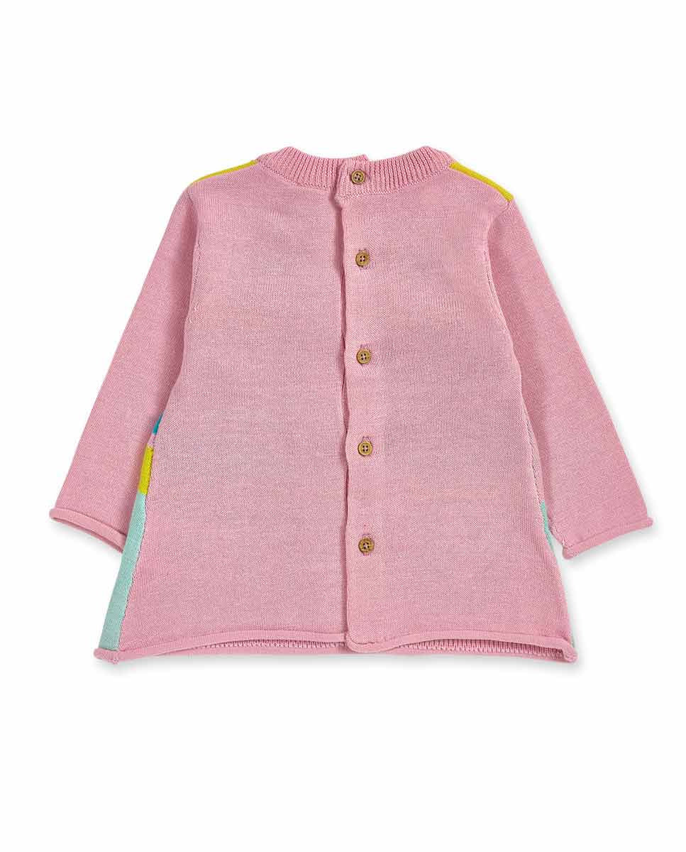 Vestido tricot rosa niña Dragon Finder