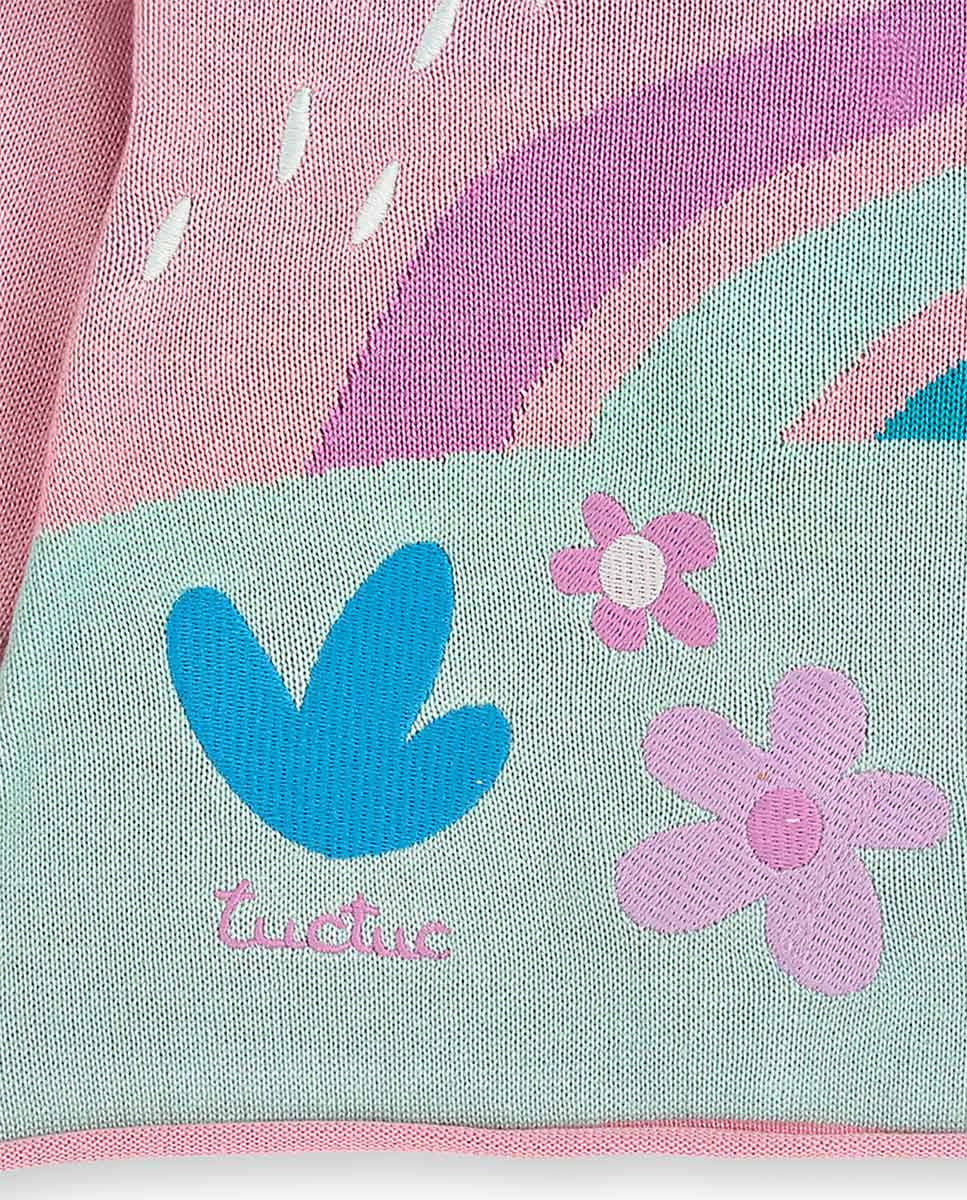 Vestido tricot rosa niña Dragon Finder