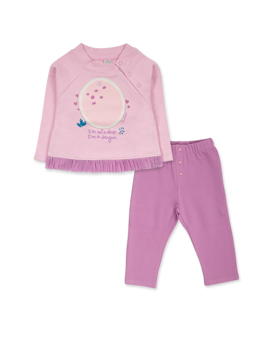 Conjunto felpa punto rosa niña Dragon Finder