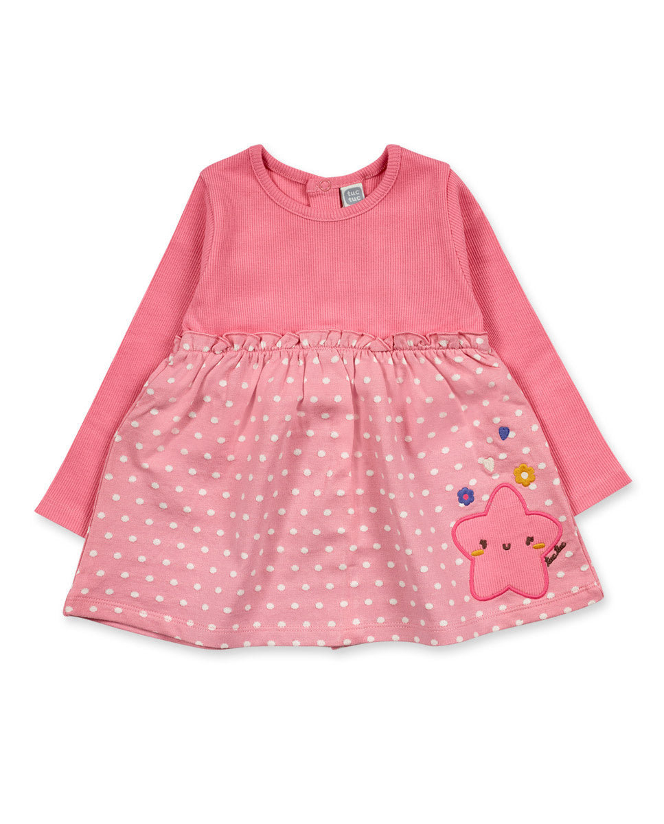 Vestido punto rosa niña Happy Cookies