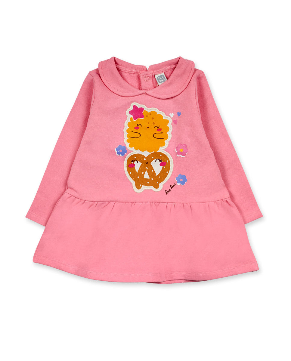 Vestido felpa rosa niña Happy Cookies