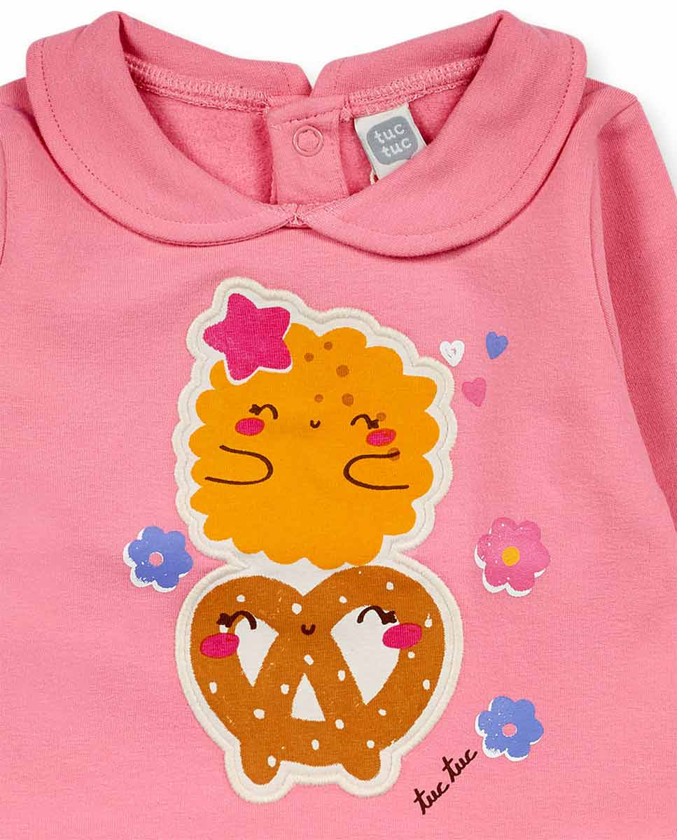 Vestido felpa rosa niña Happy Cookies