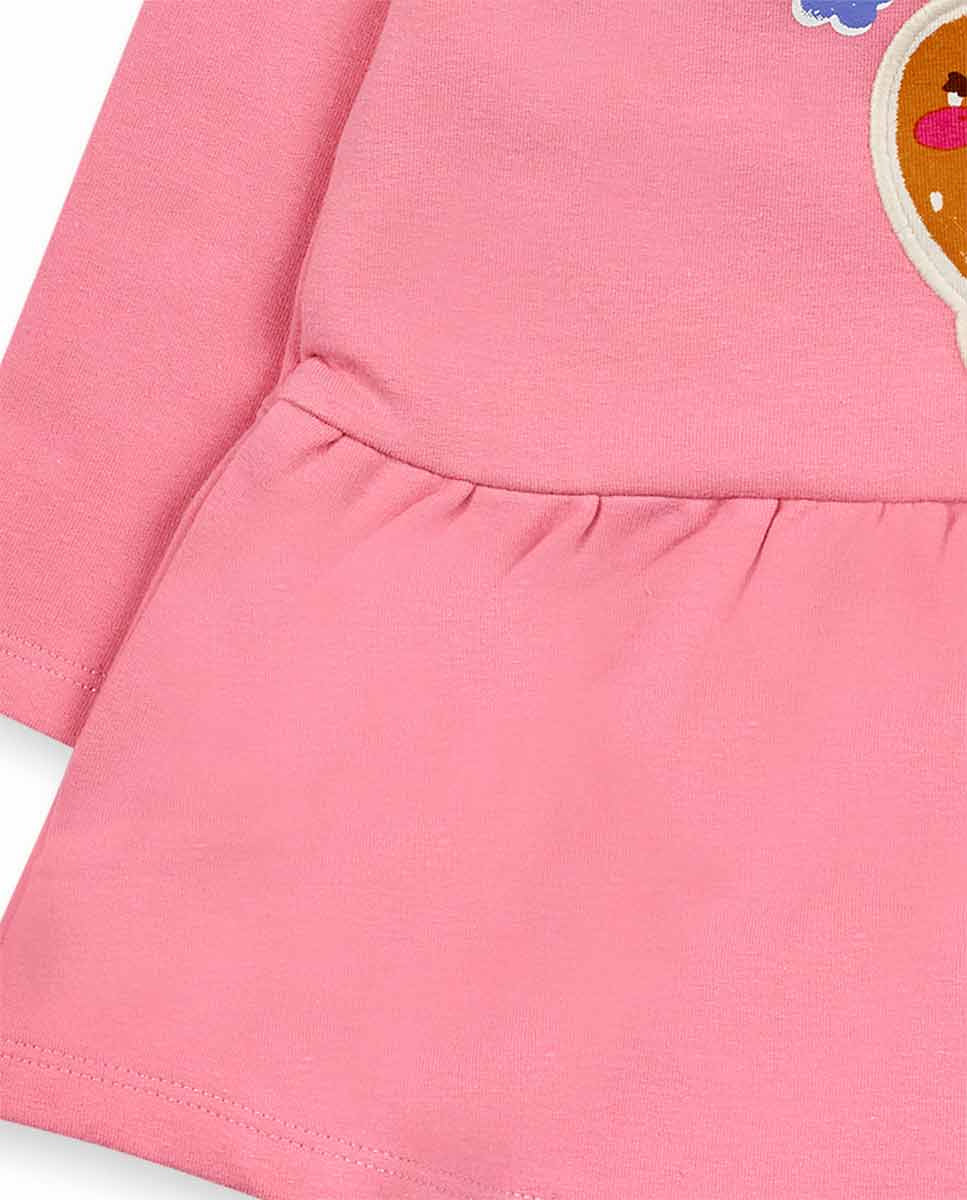 Vestido felpa rosa niña Happy Cookies