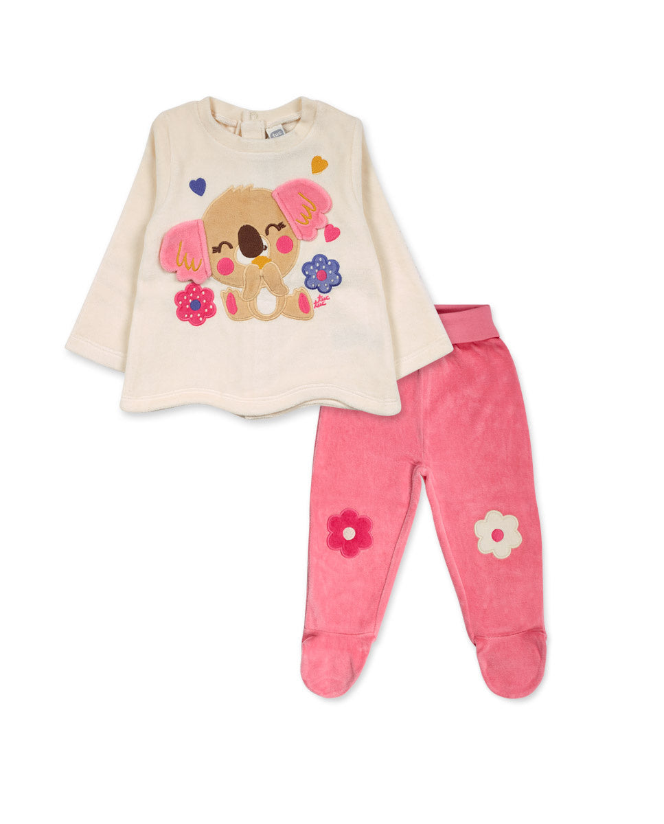 Conjunto tundosado rosa niña Happy Cookies