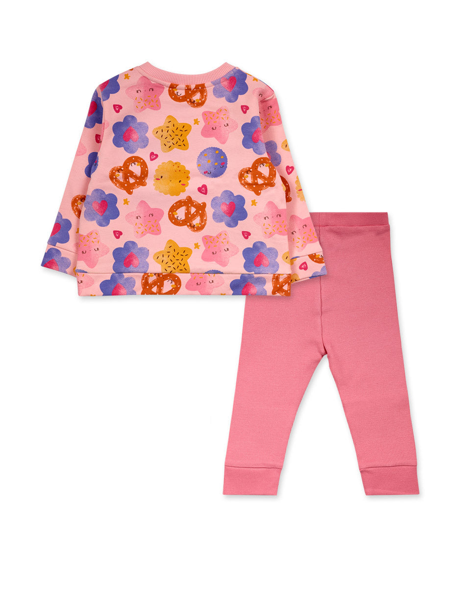 Conjunto felpa punto rosa niña Happy Cookies