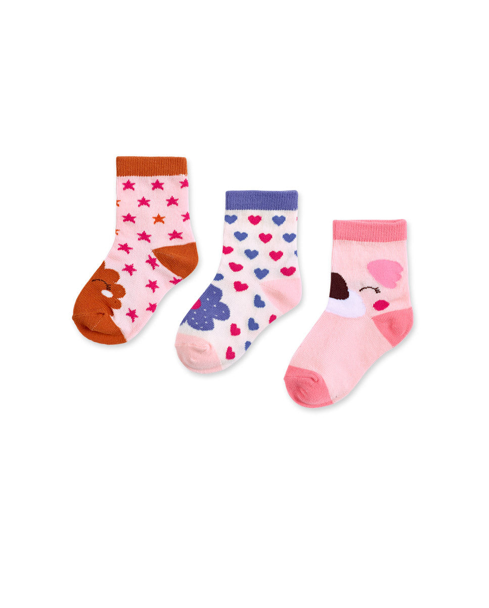 Set 3 calcetines colores niña Happy Cookies