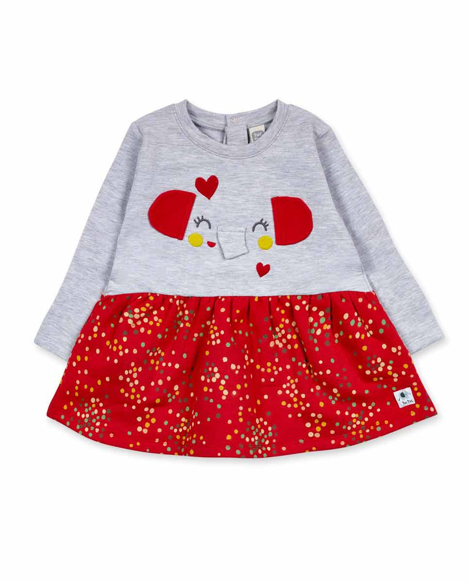 Vestido felpa rojo niña P'tit Zoo
