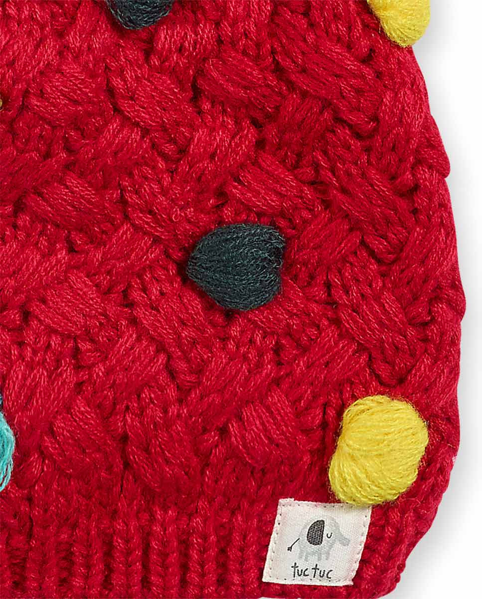 Gorro tricot rojo niña P'tit Zoo