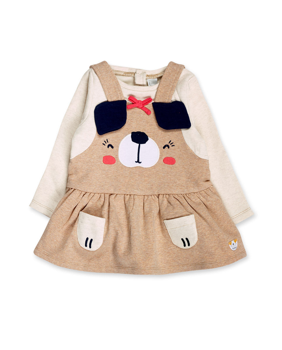 Vestido punto beige niña Pugs Life