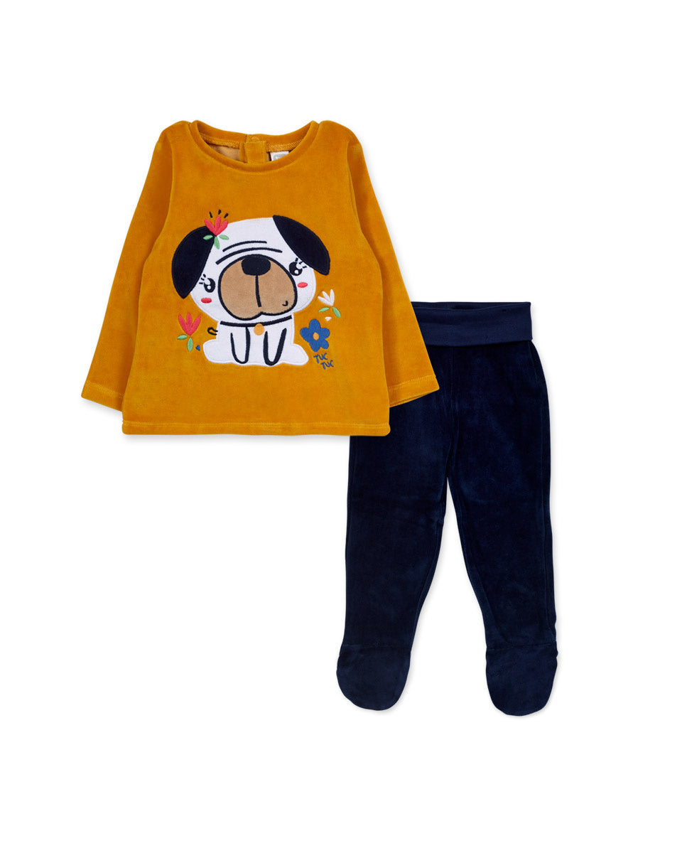 Conjunto tundosado amarillo niña Pugs Life