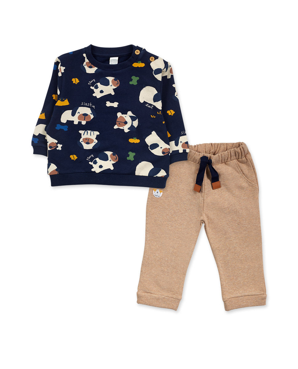 Conjunto felpa azul niño Pugs Life