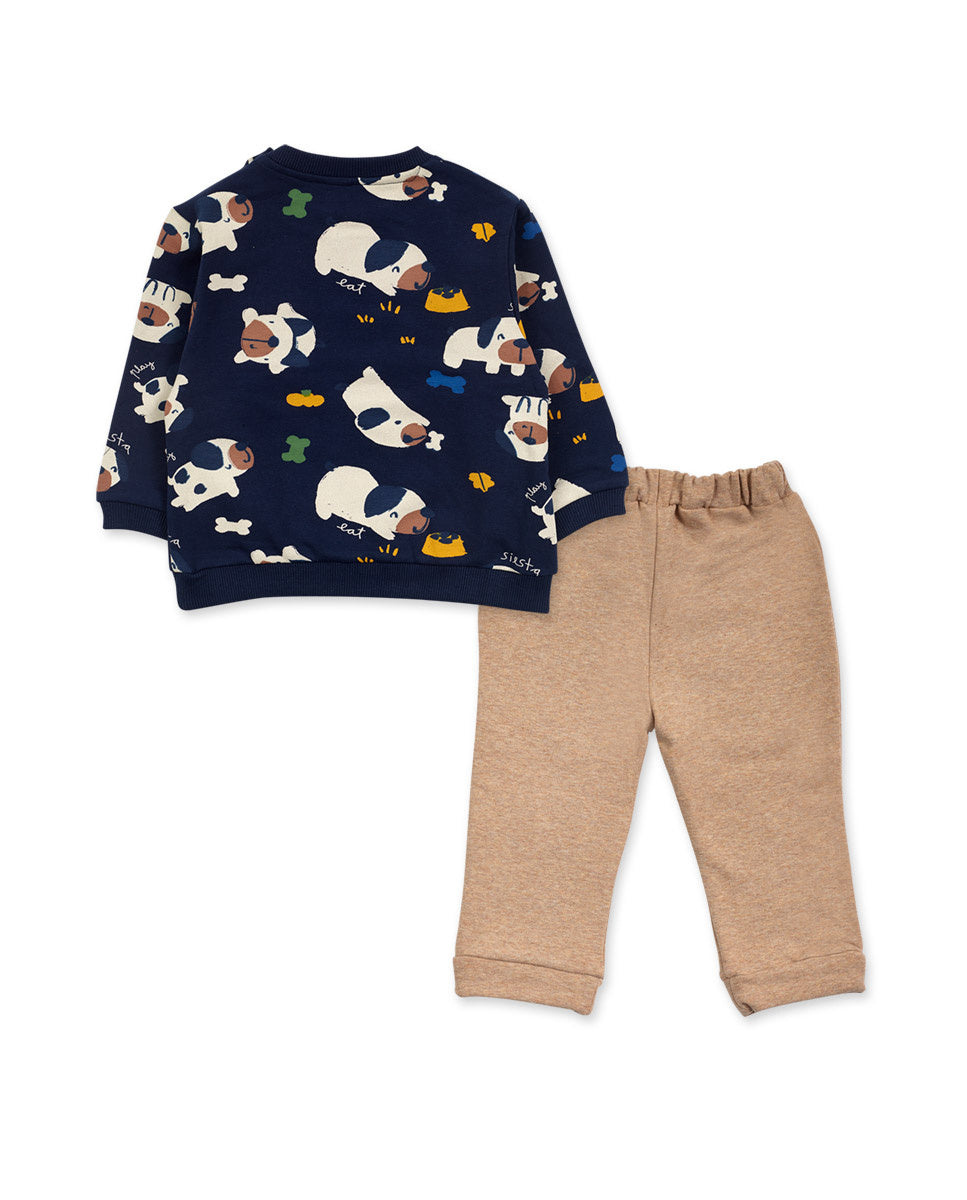 Conjunto felpa azul niño Pugs Life