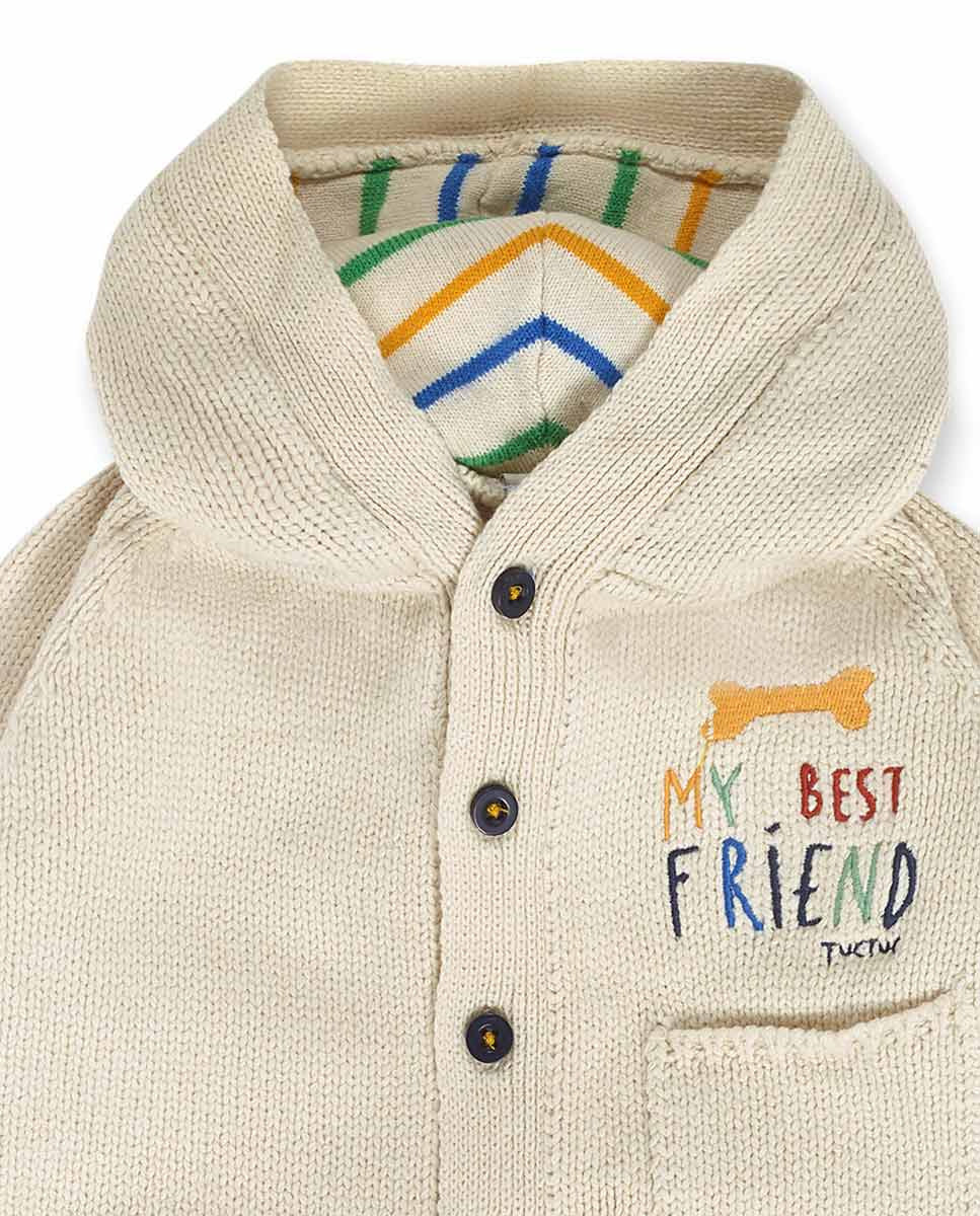 Pelele tricot beige niño Pugs Life