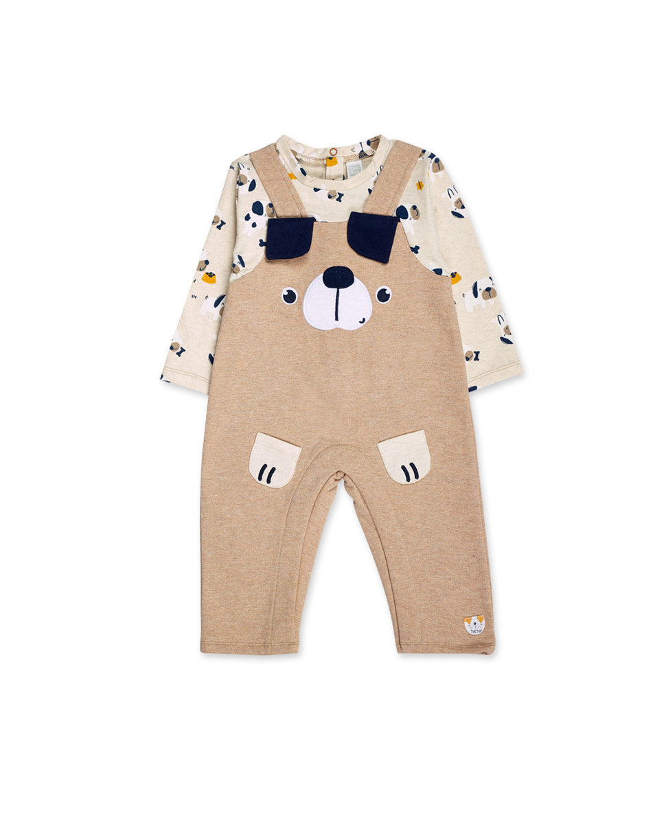 Pelele punto felpa beige niño Pugs Life
