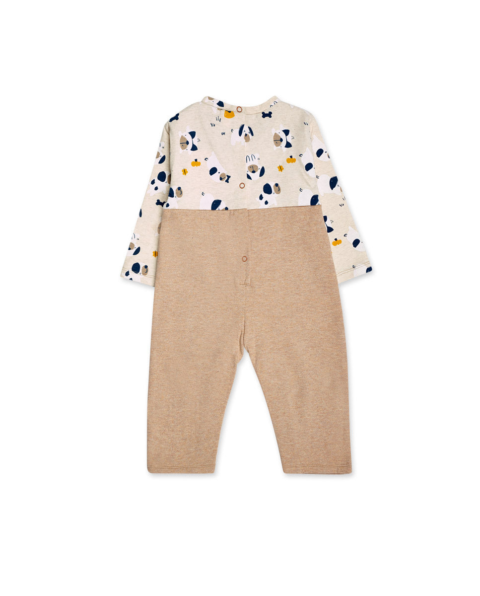 Pelele punto felpa beige niño Pugs Life