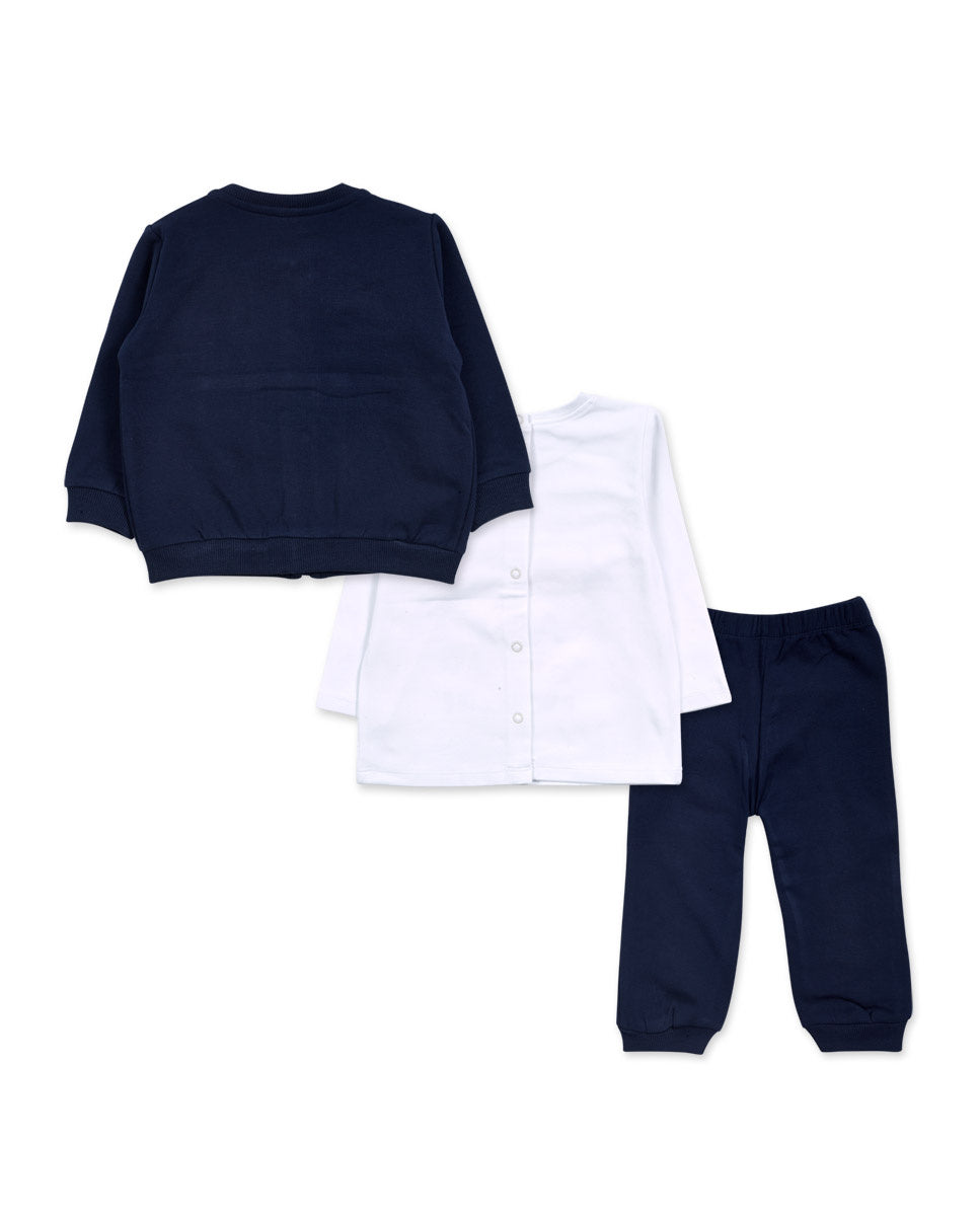 Conjunto felpa punto amarillo niño Pugs Life