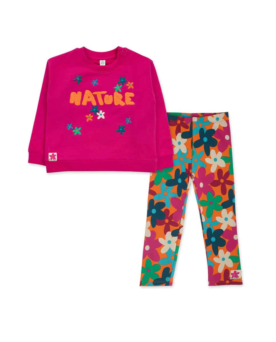 Conjunto felpa rosa niña Trecking Time