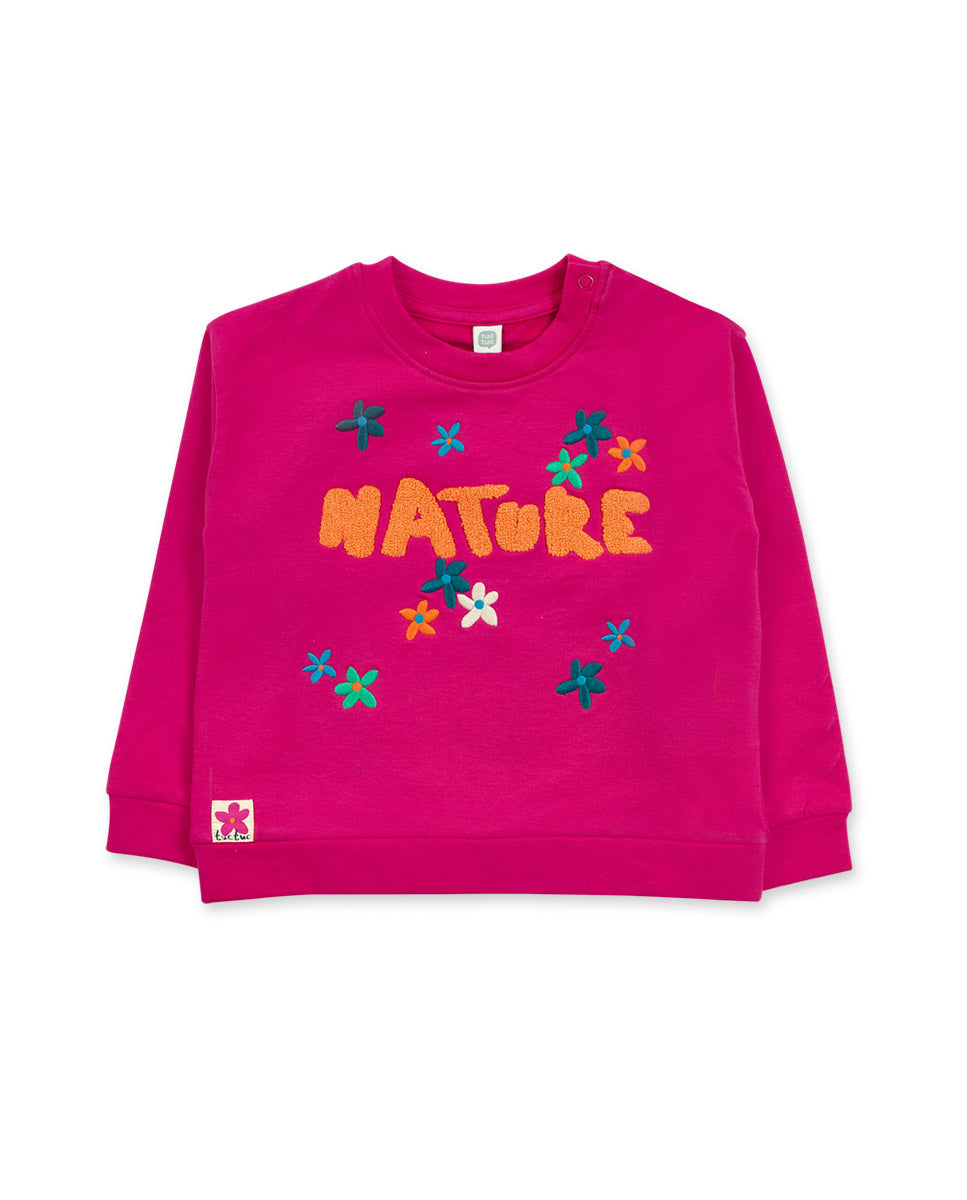 Sudadera felpa rosa niña Trecking Time