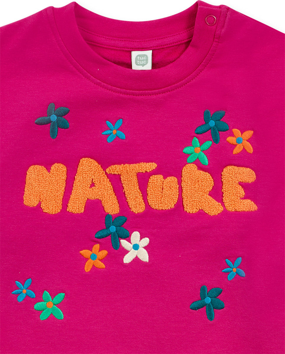 Sudadera felpa rosa niña Trecking Time