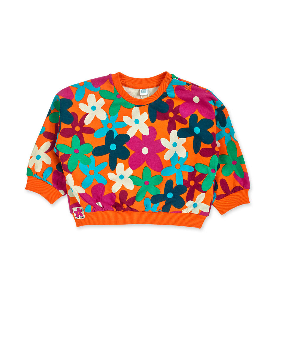Sudadera felpa naranja niña Trecking Time