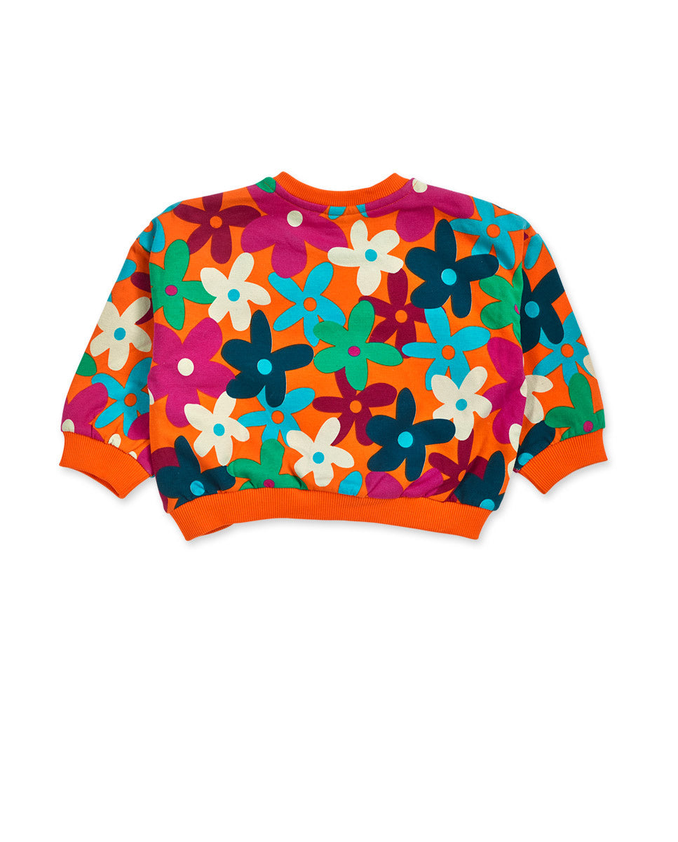 Sudadera felpa naranja niña Trecking Time