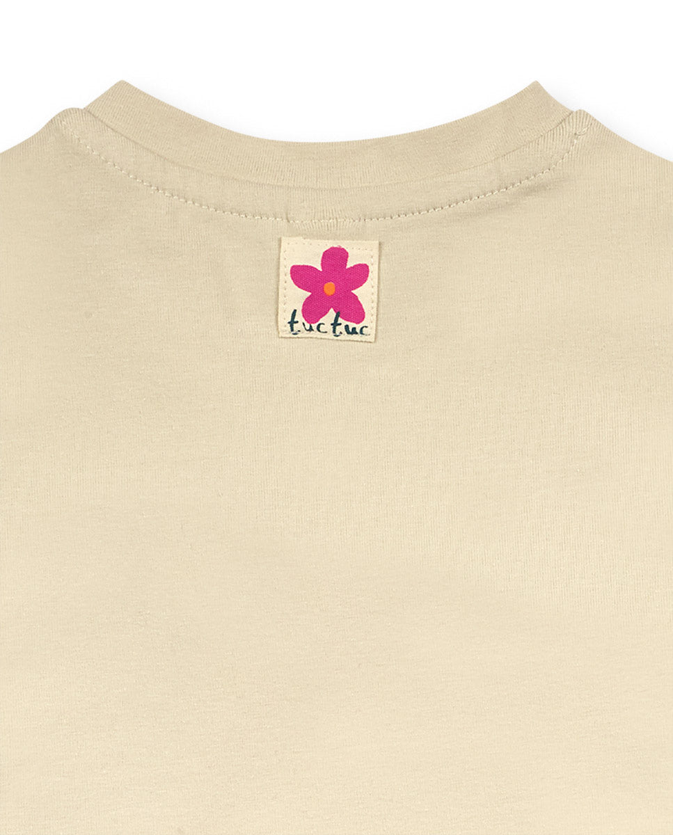 Camiseta punto blanco niña Trecking Time