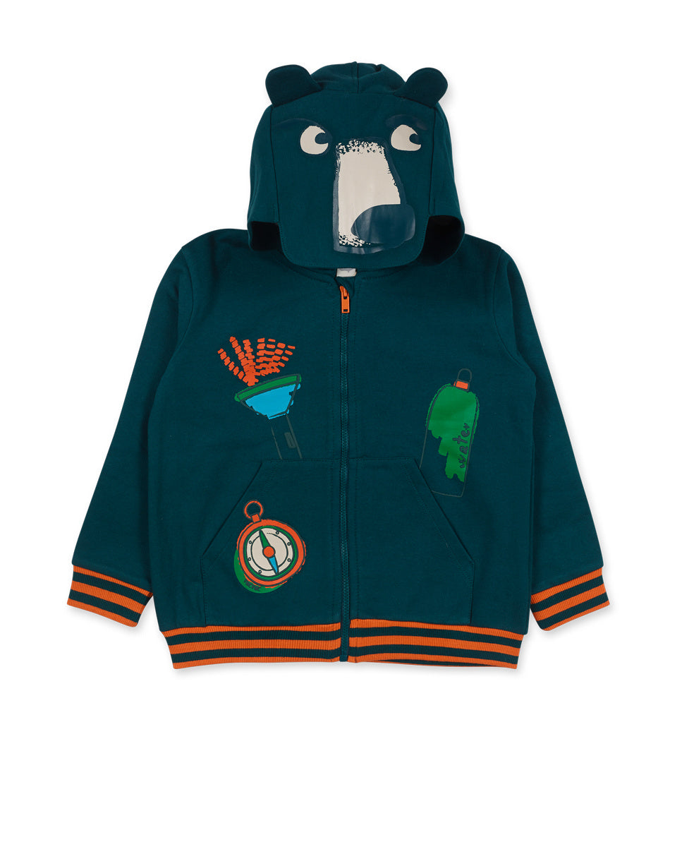 Chaqueta felpa verde niño Trecking Time
