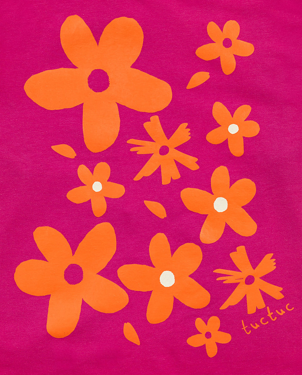 Camiseta punto rosa niña Trecking Time