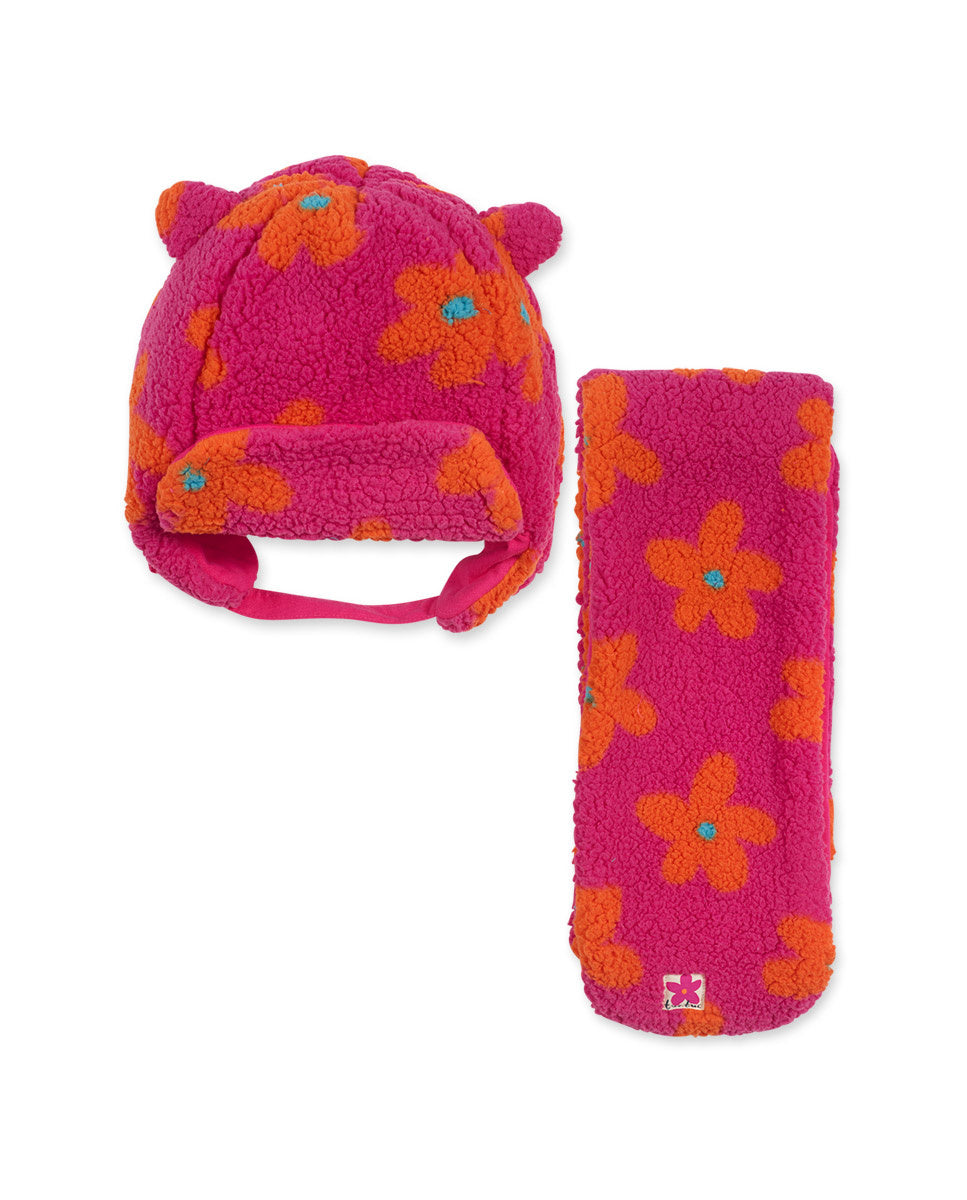 Gorro y bufanda polar fucsia niña Trecking Time