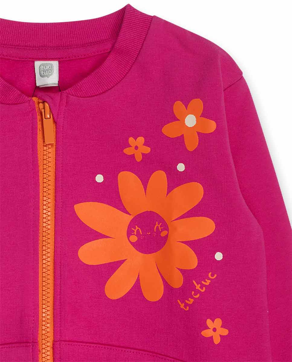 Sudadera felpa fucsia niña Trecking Time