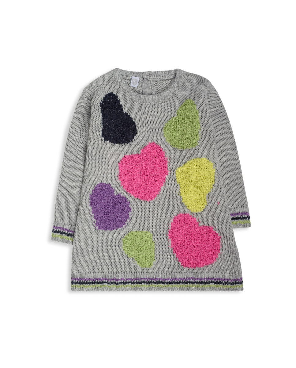Vestido tricot gris niña Robot Maker