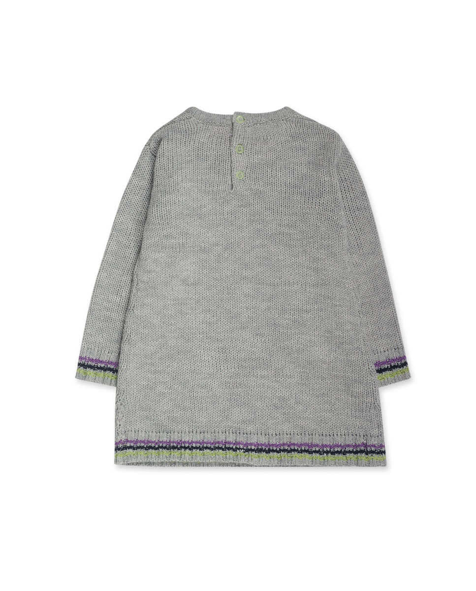 Vestido tricot gris niña Robot Maker