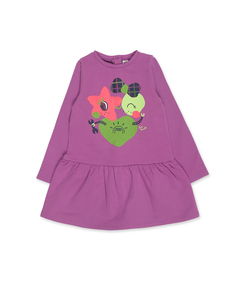 Vestido felpa lila niña Robot Maker