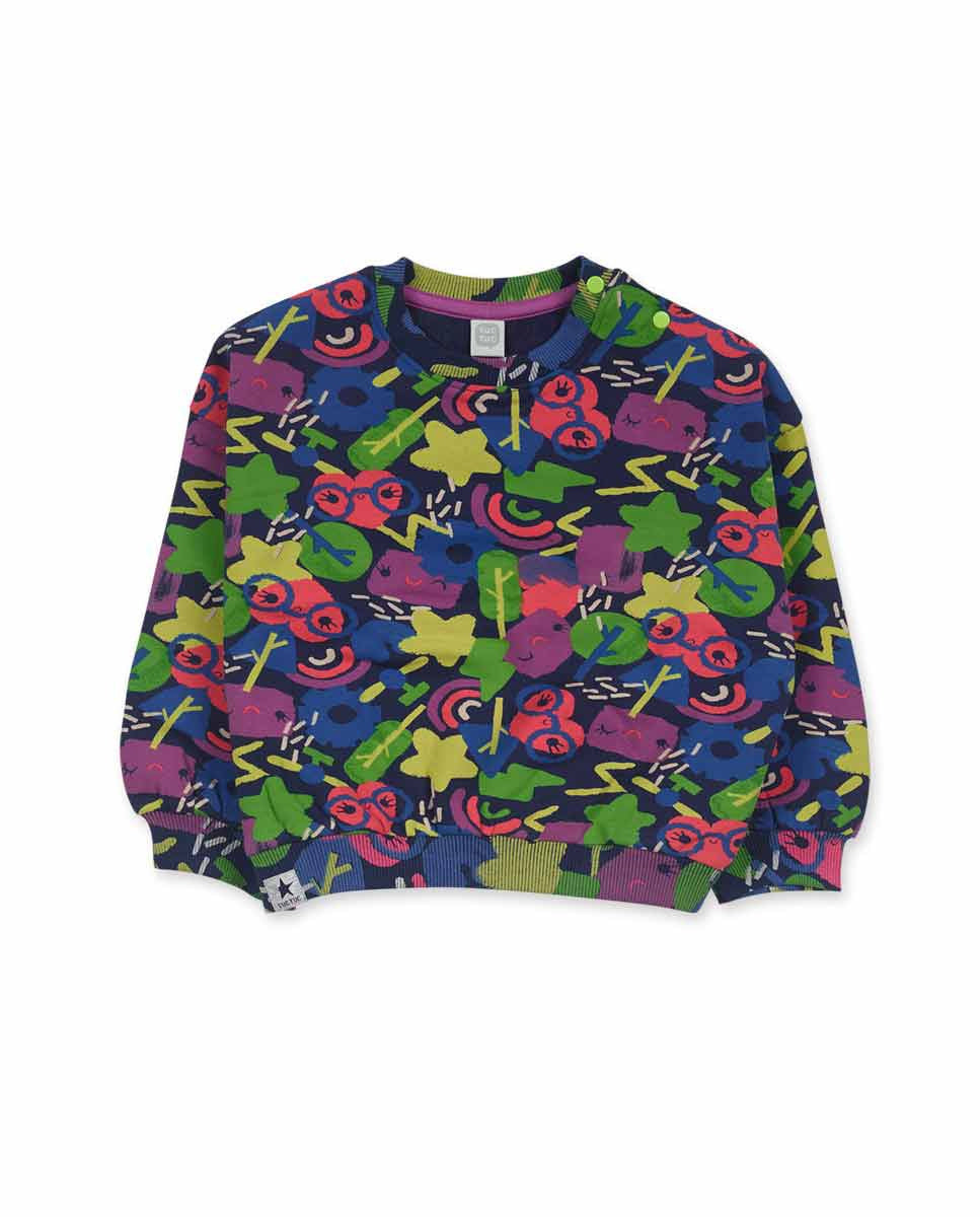 Sudadera felpa negro niña Robot Maker
