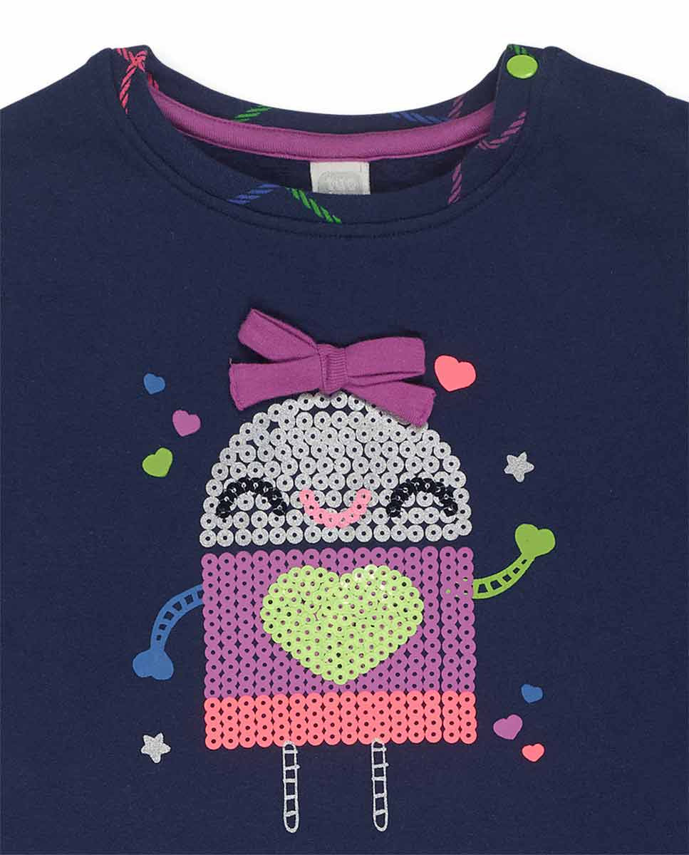 Vestido felpa azul niña Robot Maker