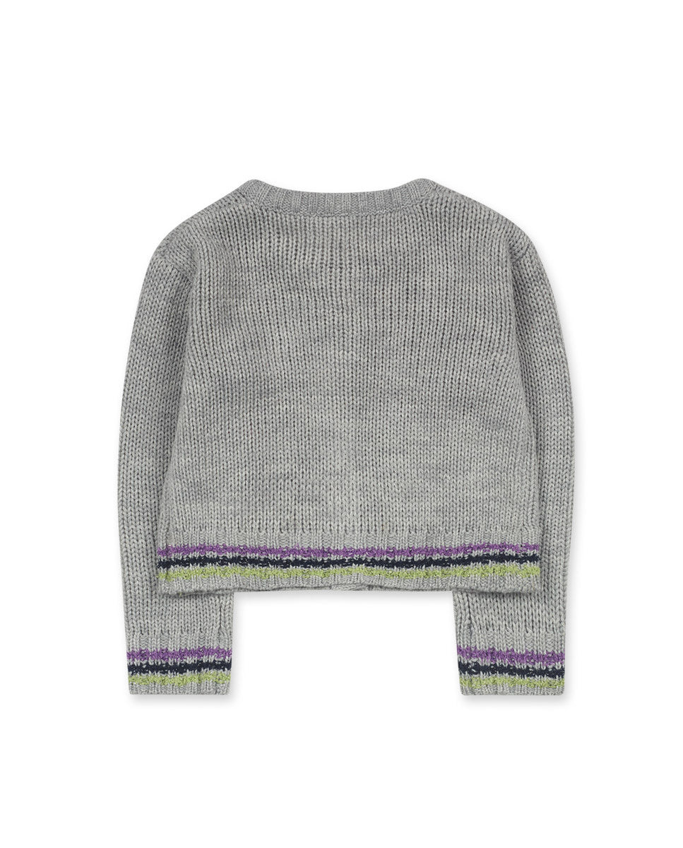 Chaqueta tricot gris niña Robot Maker