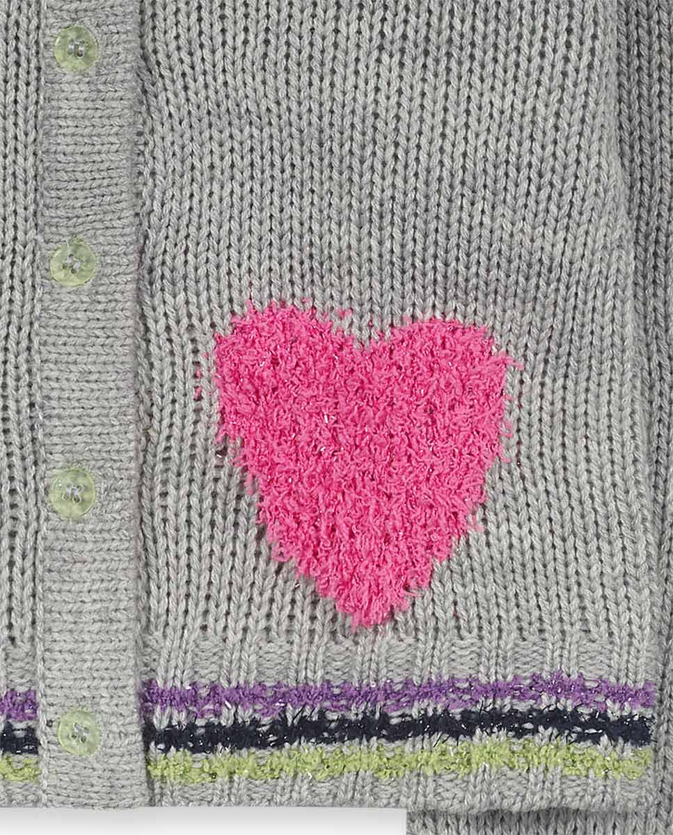 Chaqueta tricot gris niña Robot Maker