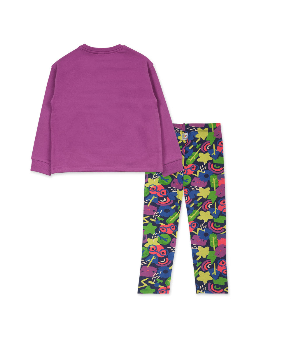 Conjunto felpa lila niña Robot Maker
