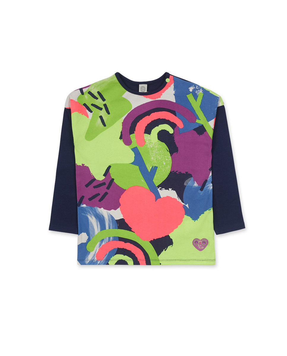 Sudadera punto azul niña Robot Maker