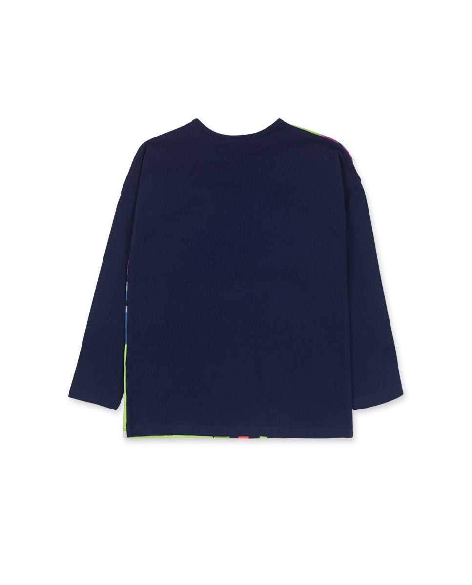 Sudadera punto azul niña Robot Maker