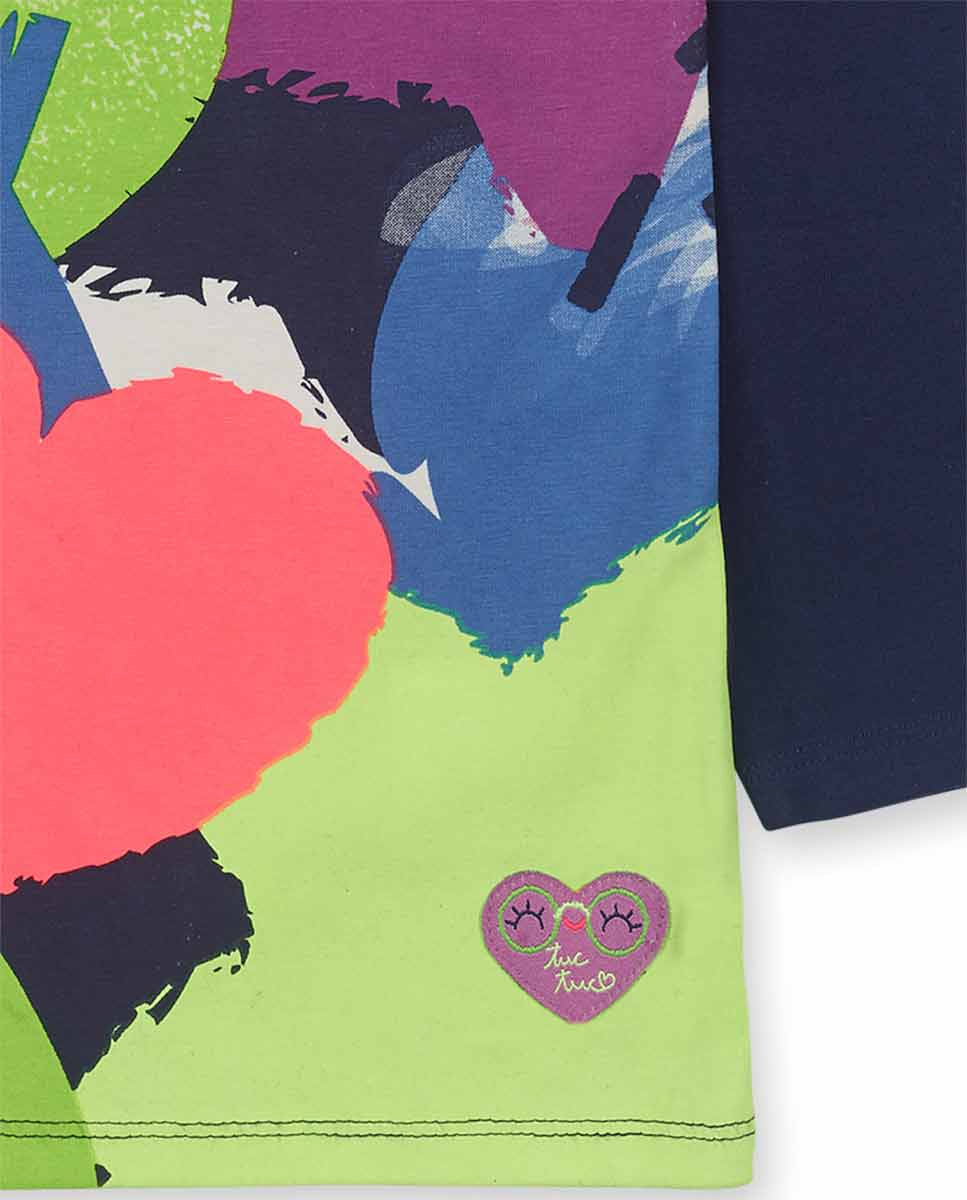 Sudadera punto azul niña Robot Maker