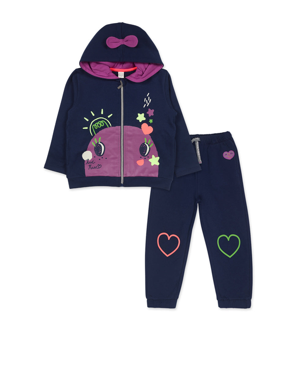 Conjunto felpa azul niña Robot Maker